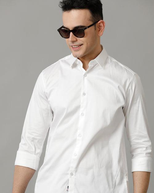 Voi Jeans Mens White Slim Fit Shirt