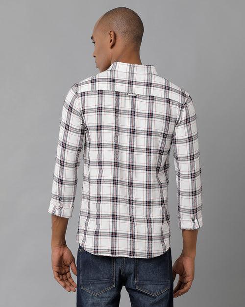 Voi Jeans Checked Spread Collar Slim Fit Cotton Casual Shirt