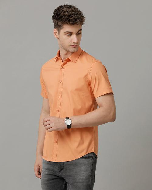 Voi Jeans Mens Orange Regular Fit Shirt