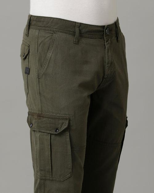 Voi Jeans Mens Olive Diablo Cargo Non Denim