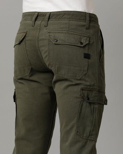 Voi Jeans Mens Olive Diablo Cargo Non Denim