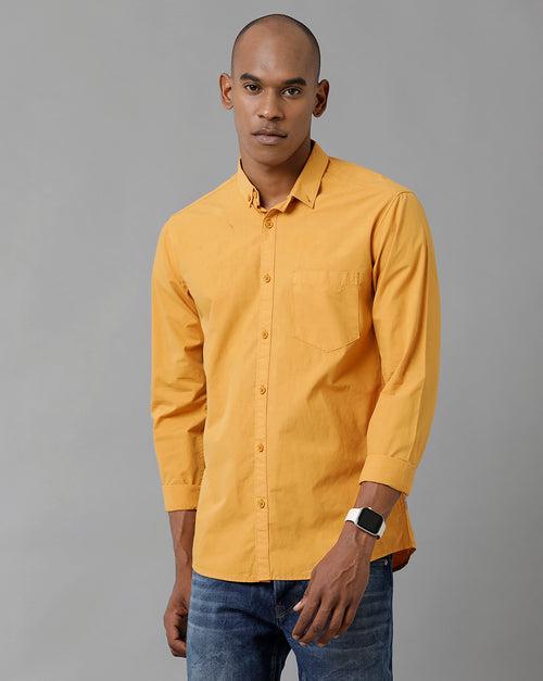 Voi Jeans Mens Yellow Slim Fit shirt