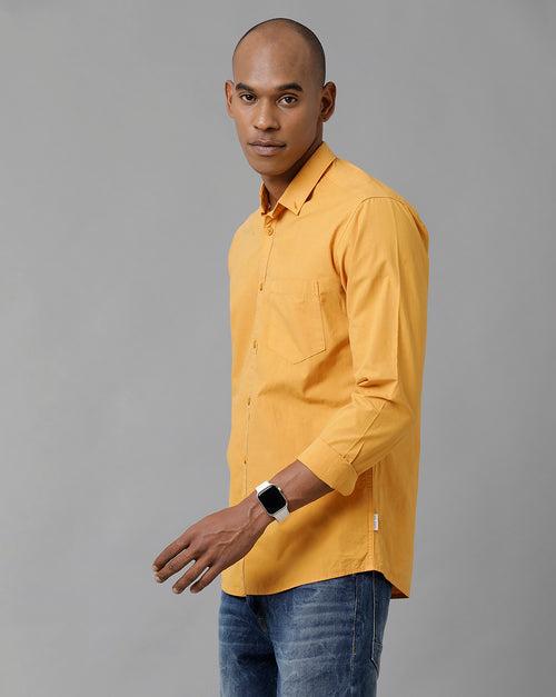 Voi Jeans Mens Yellow Slim Fit shirt