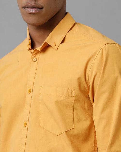 Voi Jeans Mens Yellow Slim Fit shirt