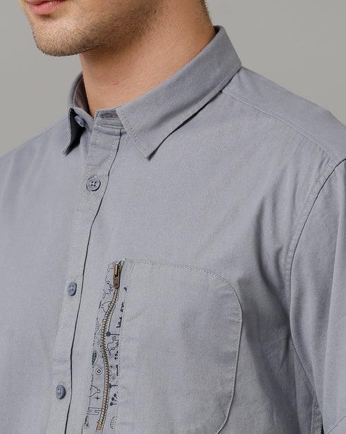 Voi Jeans Mens Light Blue Boxy Fit Shirt