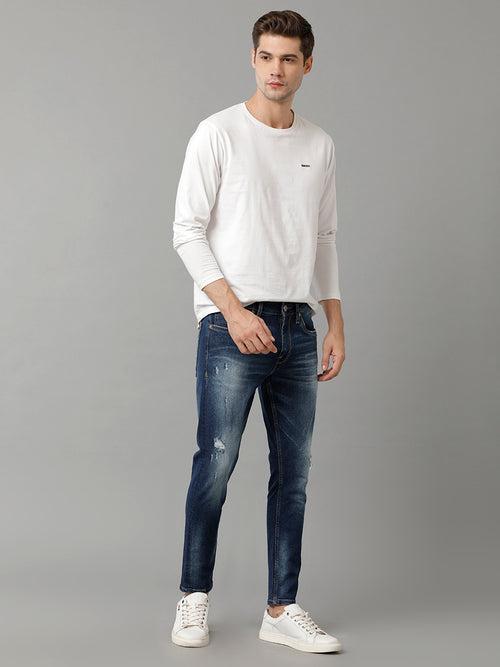 Voi Jeans Men Low Distress Heavy Fade Stretchable Cotton Jeans