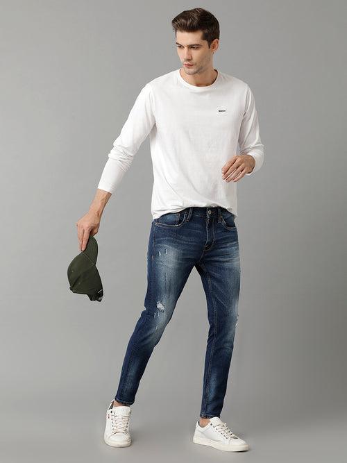 Voi Jeans Men Low Distress Heavy Fade Stretchable Cotton Jeans