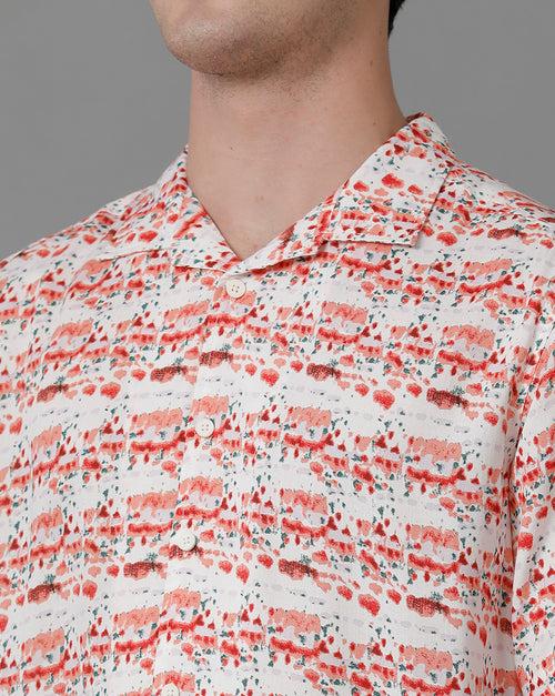 Voi Jeans Abstract Printed Classic Slim Fit Casual Shirt