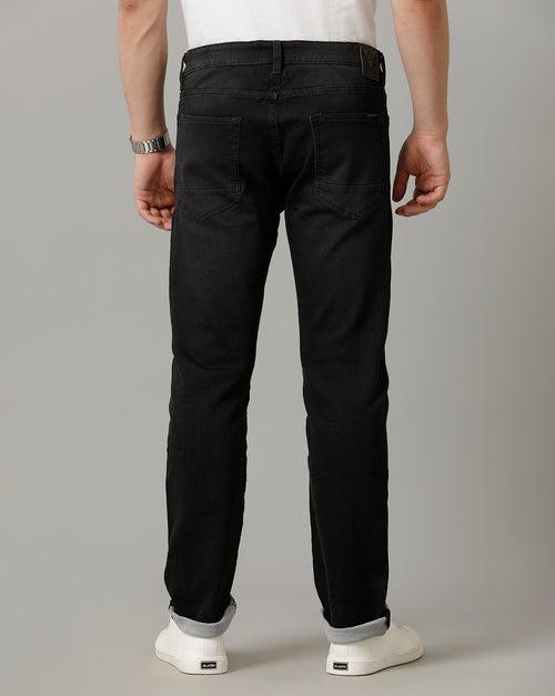 Voi Mens Black Track Skinny Cotton Poly Jeans