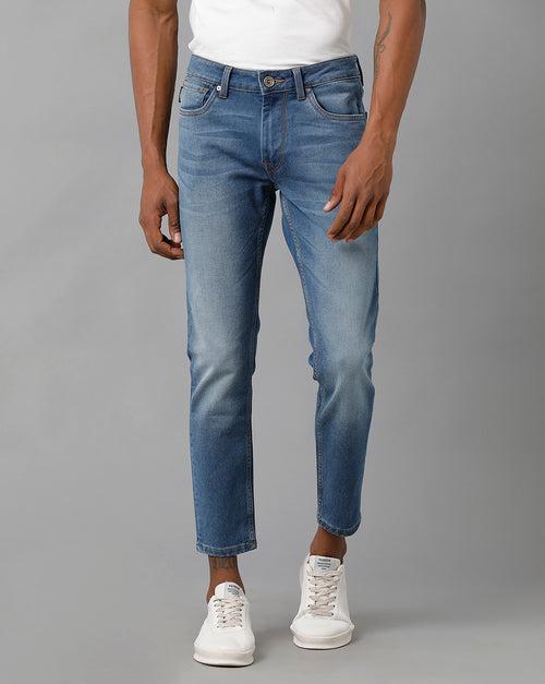 Men Skinny Fit Light Fade Whiskers Jeans