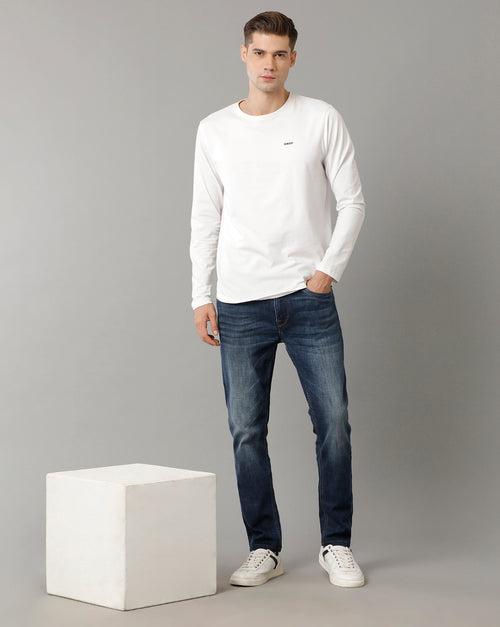 Men Solid Track Skinny Casual Jeans