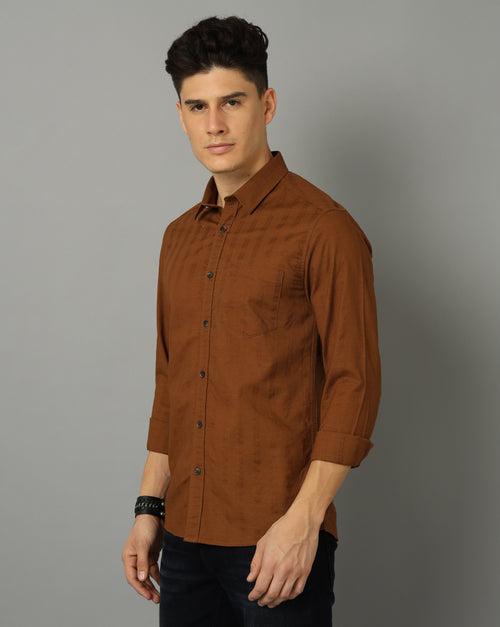 Slim Fit Opaque Casual Cotton Shirt