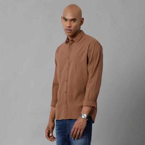 Men Solid Slim Fit Casual Shirt