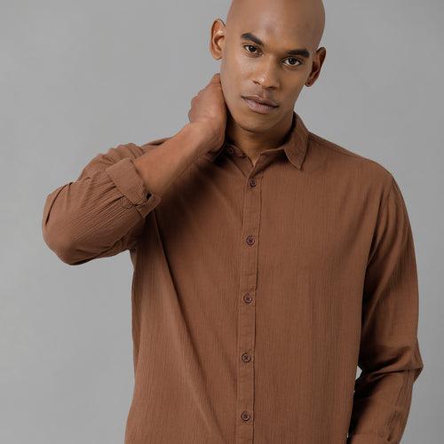 Men Solid Slim Fit Casual Shirt