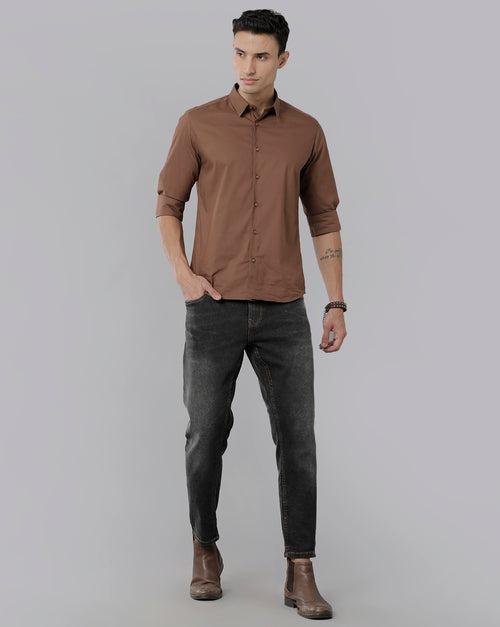 Men Solid Slim Fit Casual Shirt