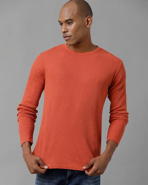 Men Waffle Regular Fit Casual T-Shirt