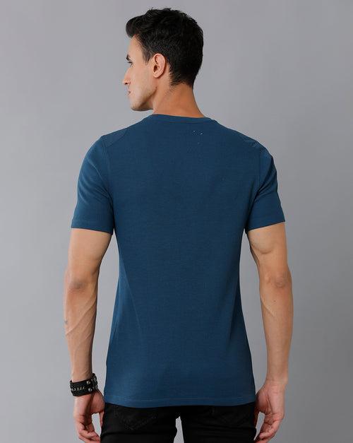 Men Waffle Regular Fit Casual T-Shirt