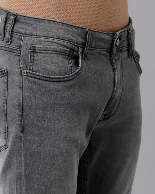 Voi Men Grey  Track Skinny Fit Jeans