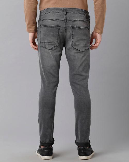 Voi Men Grey  Track Skinny Fit Jeans