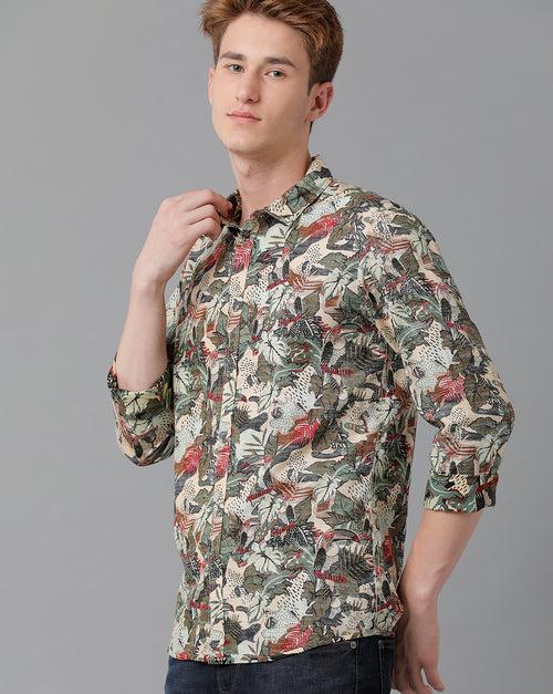 Men Printed Slim Fit Casual Shirt