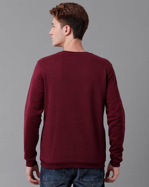 Men Solid Regular Fit Casual Sweatshirt