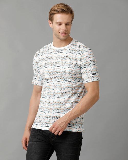 Men Printed  Regular Fit Casual T-Shirt