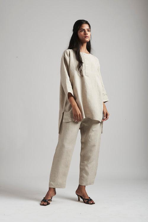 Undyed Linen Short Kurta