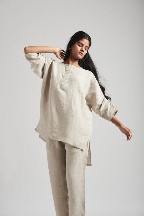 Undyed Linen Short Kurta