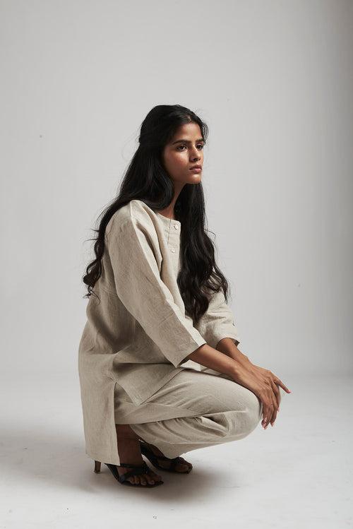 Undyed Linen Short Kurta