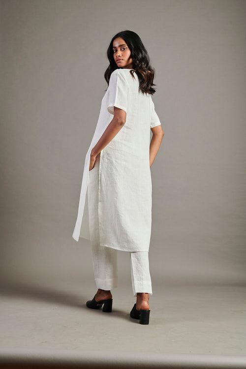 Taj Linen Half Sleeves Kurta Set