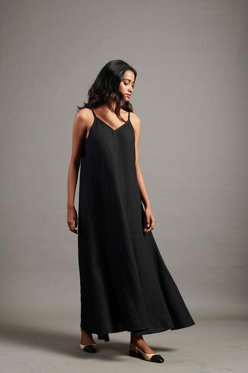 Kohl Linen Flared Slip Dress