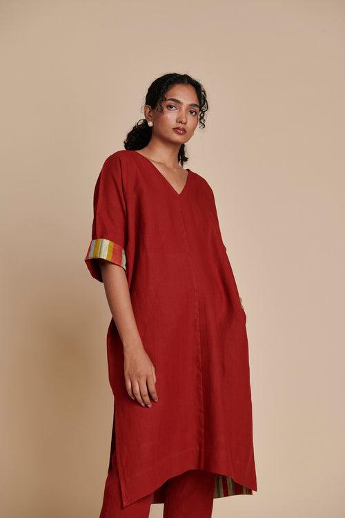 Anaar Linen Dolman Kurta Set