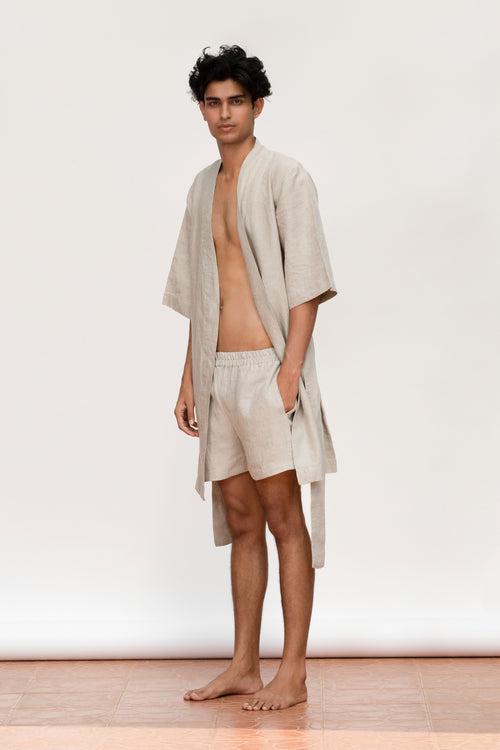 Undyed Linen Robe