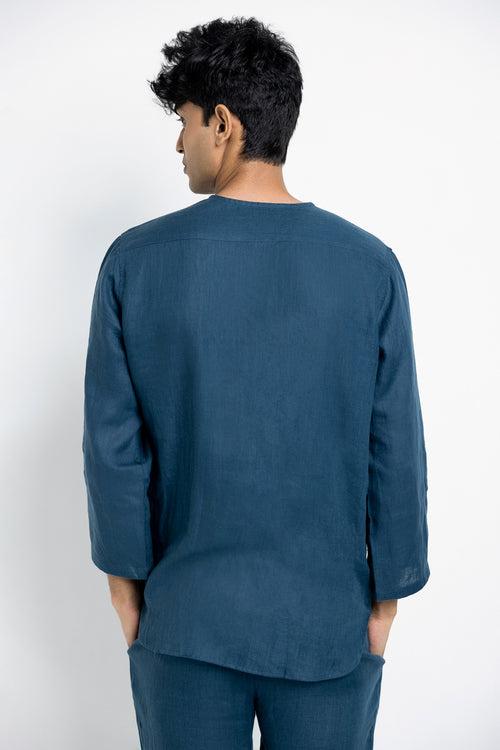 Indigo Linen Men's Pyjama Set