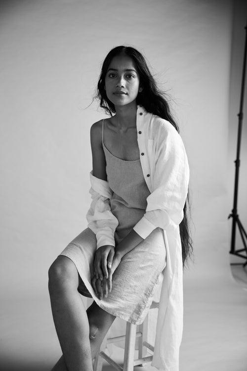 Undyed Linen Slip Dress