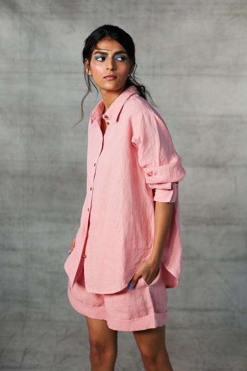 Candy Floss Linen Oversized Shirt