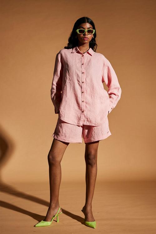 Candy Floss Linen Oversized Shirt