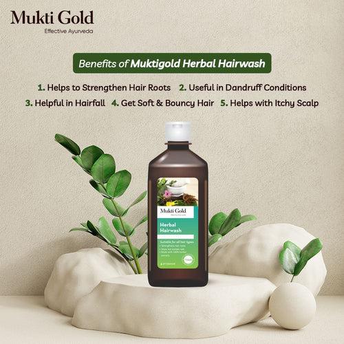 Hair Care Pack (Axiom Mukti Gold Herbal Hair Wash 200ml + Herbal Hairwash with conditioner 400ml + Anti-Dand. Shampoo 400ml + Herbal Hair oil 200ml )