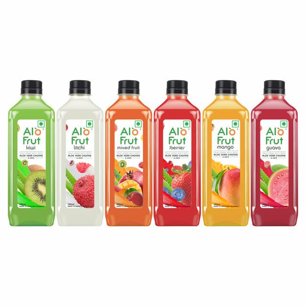 Alo Frut Assorted Aloevera Chunks & Juice 150ml (Pack of 6)