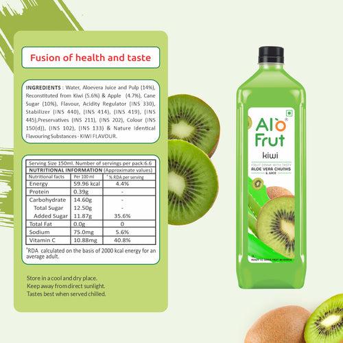 Alo frut Kiwi Aloevera Chunks & Juice 1 ltr