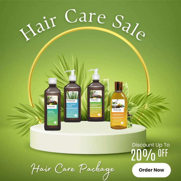 Hair Care Pack (Axiom Mukti Gold Herbal Hair Wash 200ml + Herbal Hairwash with conditioner 400ml + Anti-Dand. Shampoo 400ml + Herbal Hair oil 200ml )