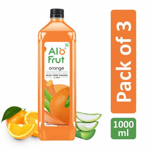 Alo frut Orange Aloevera Chunks & Juice 1 ltr