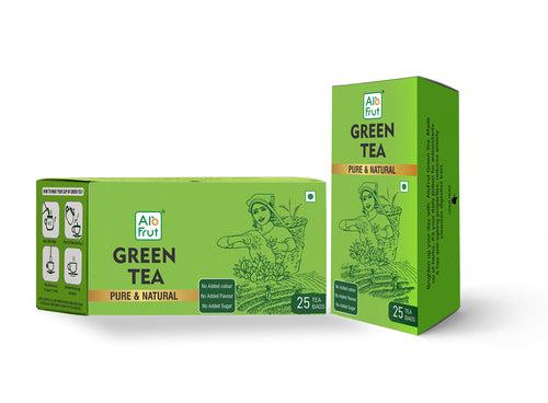 Alo Frut Green Tea Pure & natural 25 Tea Bags Pack of (3)