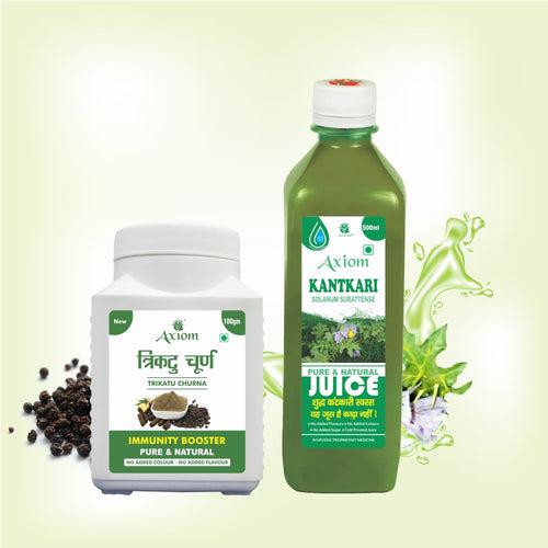 Axiom Thyroid Combo of Trikatu Churna 100gm+Kantkari Juice 500ml