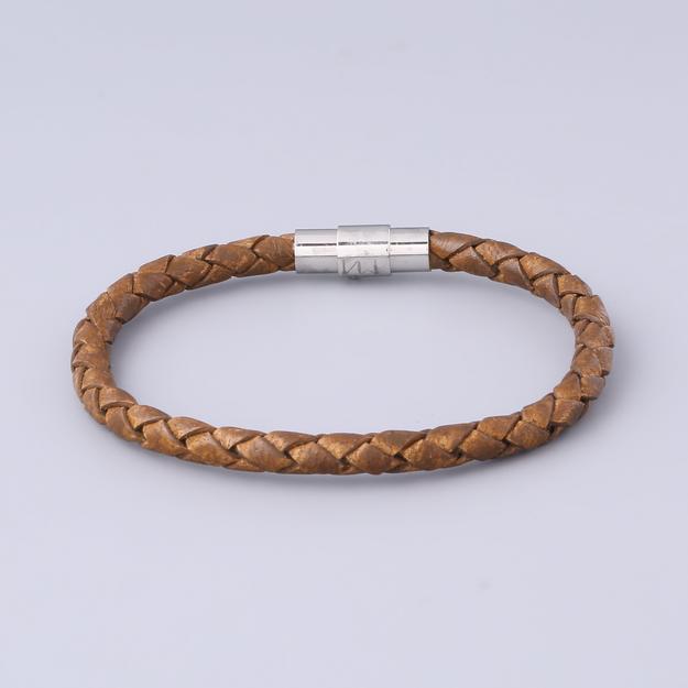 Braided Tan Leather Bracelet