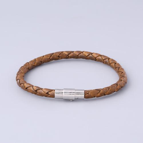 Braided Tan Leather Bracelet