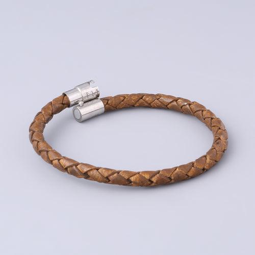 Braided Tan Leather Bracelet