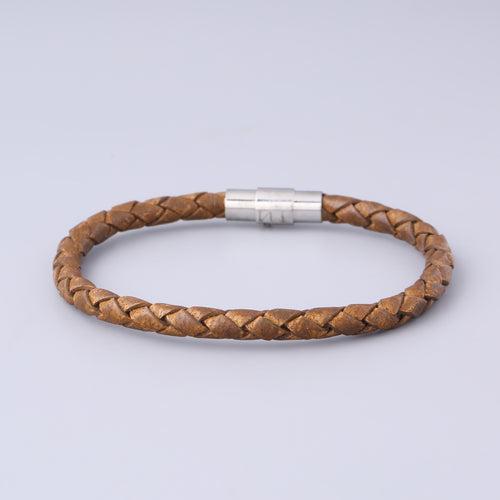 Braided Tan Leather Bracelet