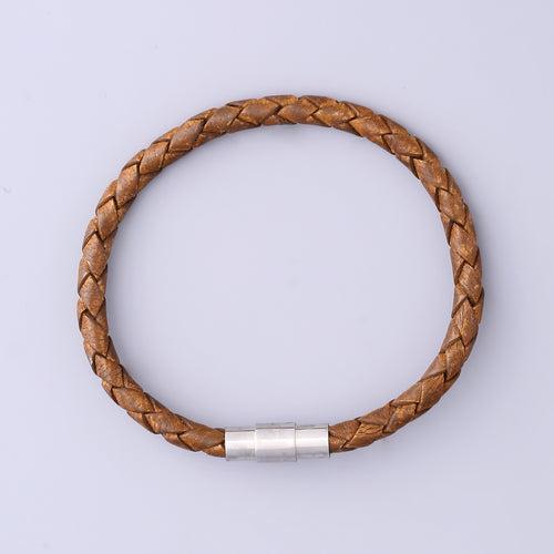 Braided Tan Leather Bracelet