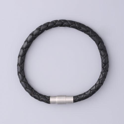 Braided Black Leather Bracelet